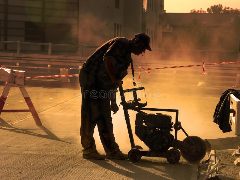 Concrete cutting royalty free stock photo