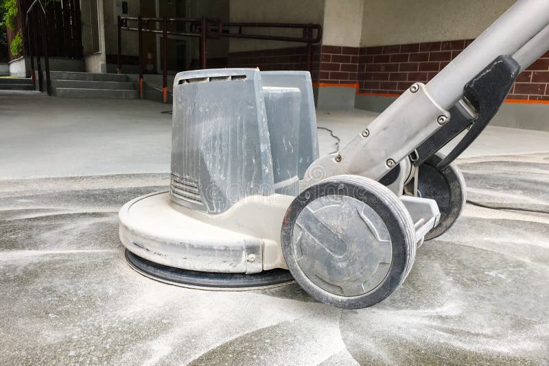 Concrete Floor Grinding Machine, Concrete Floor Repair Stock Image