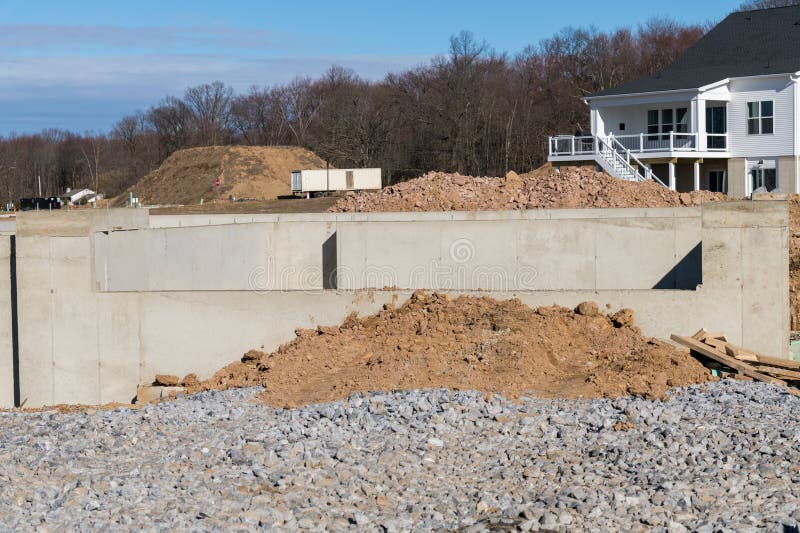 Concrete Foundation for a New House Stock Image Image of wall