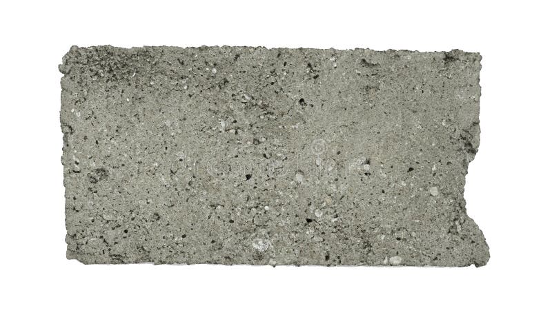 Concrete fragment of rectangular shape isolated on white background. Concrete fragment stock images, royalty-free photos and pictures