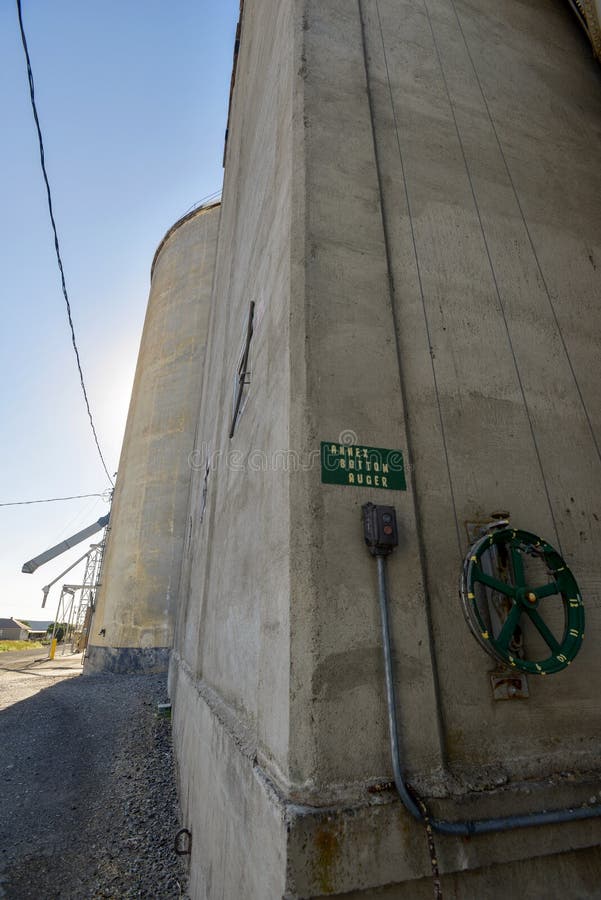 Concrete Grain Elevator with Mechanical and Electrical Controls Stock