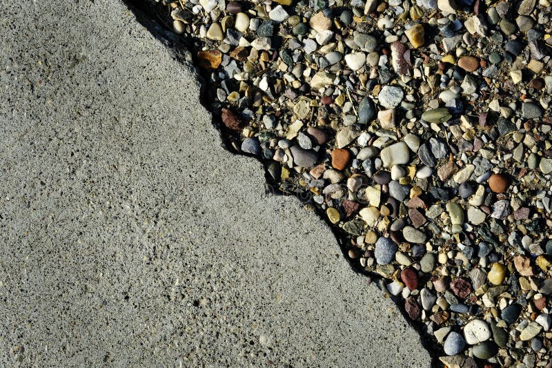 Concrete and Gravel Edge on Sidewalk Stock Photo Image of surface