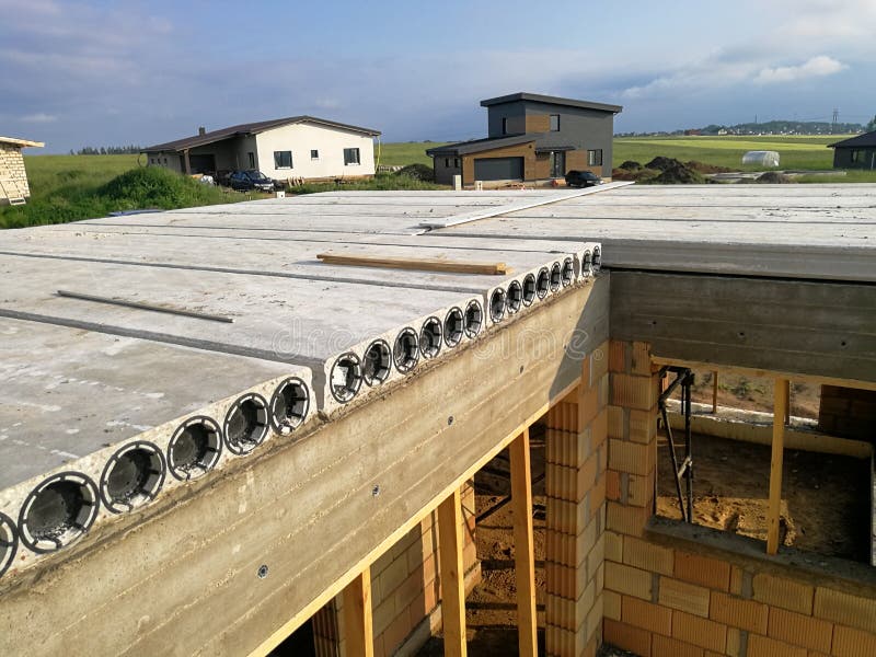 Concrete Hollow Core Slabs at Constructions Site Stock Photo - Image of  house, core: 188334780