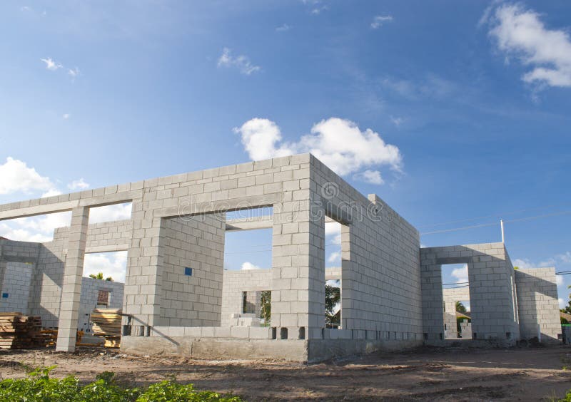 Concrete Home Construction stock images