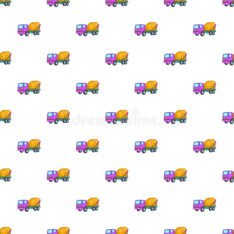 Concrete mixer machine pattern, cartoon style royalty free illustration