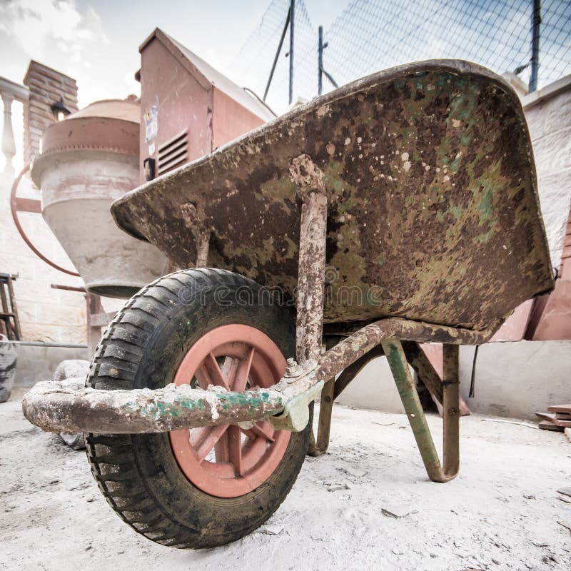 Concrete mixer stock photo. Image of grout, builder, architecture
