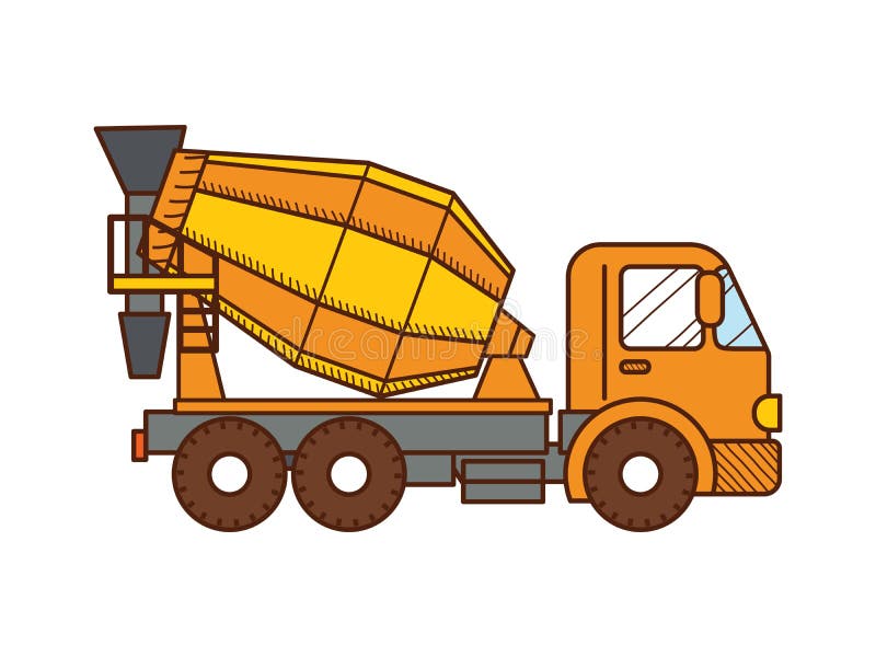 Drawing Concrete Mixer Truck Stock Illustrations 592 Drawing Concrete