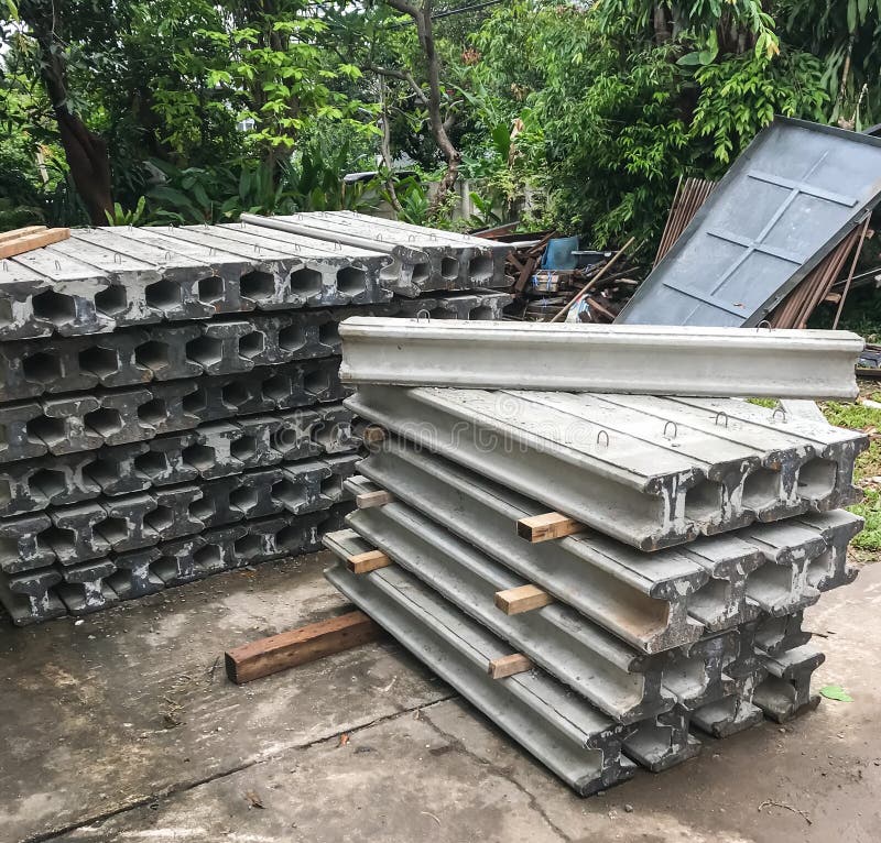 Concrete Pile for House Building Foundation Stock Image Image of