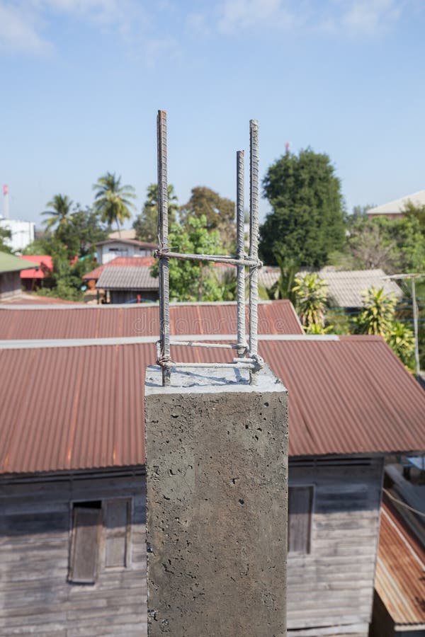 Concrete Pillar Construction Stock Image Image of reinforced, builder