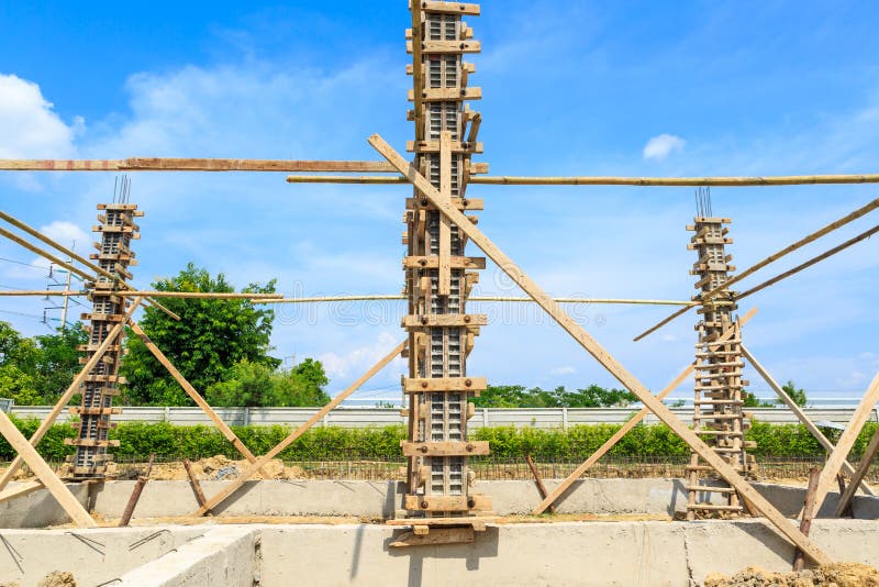 Concrete Pillar Mold for House Construction Stock Photo Image of