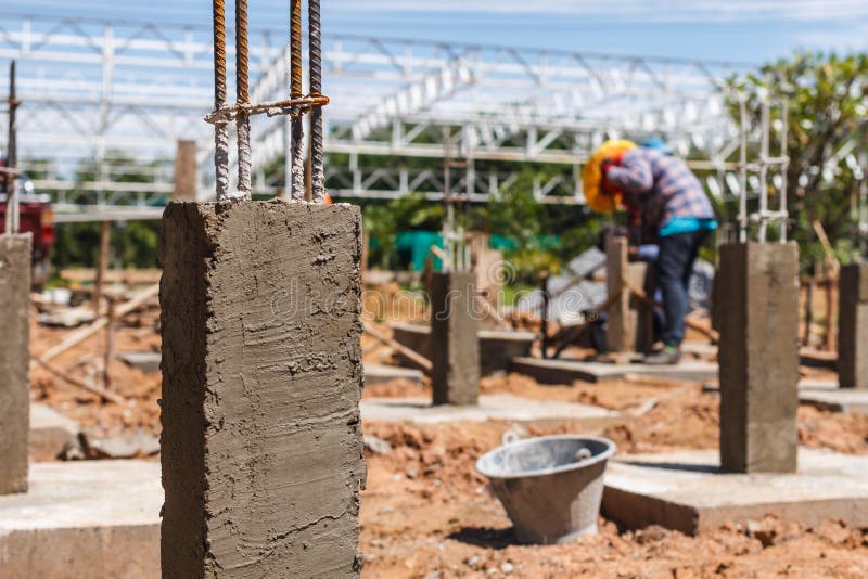 Steel reinforced concrete. stock photo. Image of equipment - 32173778