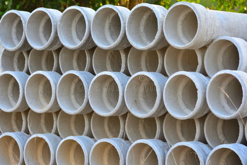 Concrete Pipe for House Poles Stock Photo Image of construction