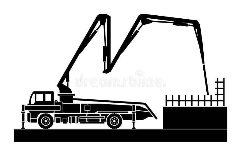 Concrete Pump Truck Sketches Stock Vector Illustration of beams