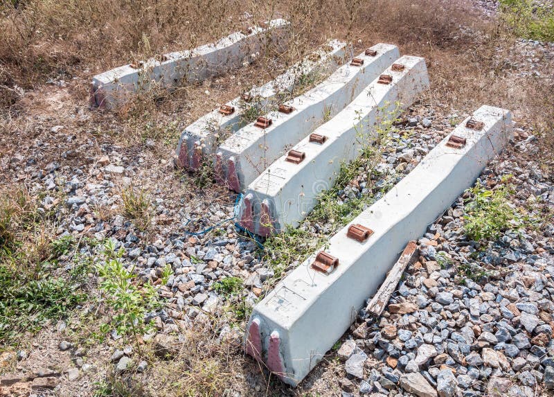 Concrete sleepers stock image Concrete sleepers stock image