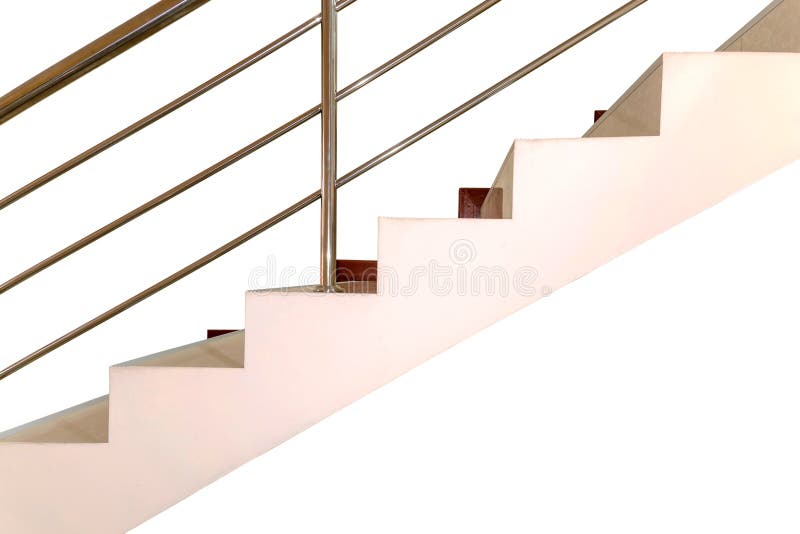 Concrete Stair with Railing Stainless Steel Stock Image Image of