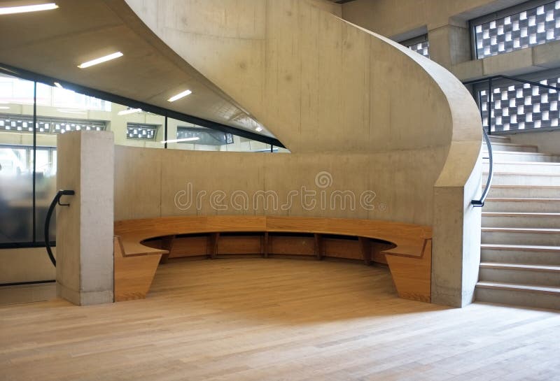 Concrete stairs in modern building