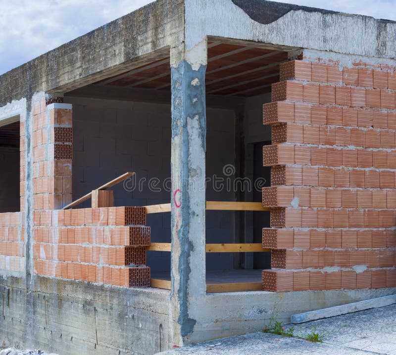 Concrete Structure Deteriorated and Cracked by Corroded Rebars. Stock