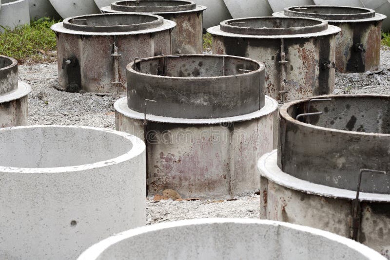 Concrete tubes stock photo. Image of build, drainage 29476540
