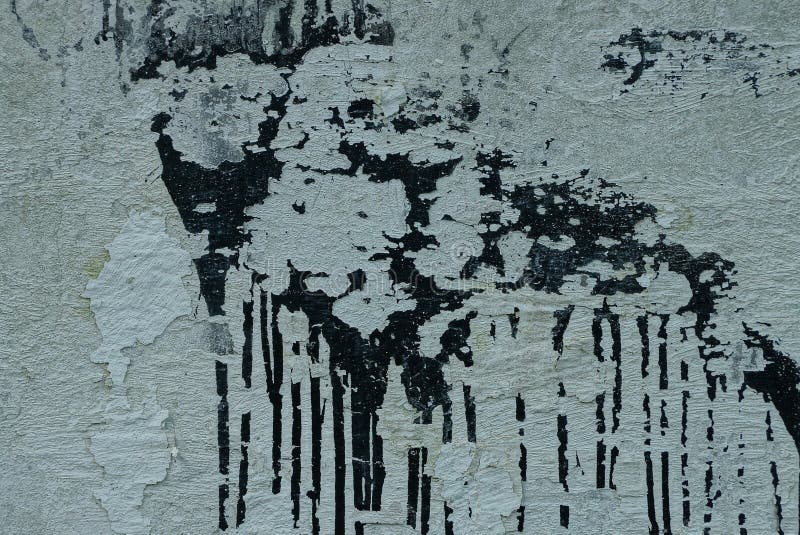 Concrete Wall with a Big Black Stain of Paint Stock Image Image of