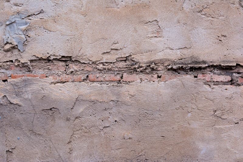 Concrete Wall and Red Brick Old Age Stock Photo - Image of aged