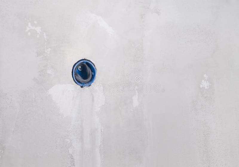 Concrete Wall with Wires for Electrical Outlet Stock Image Image of