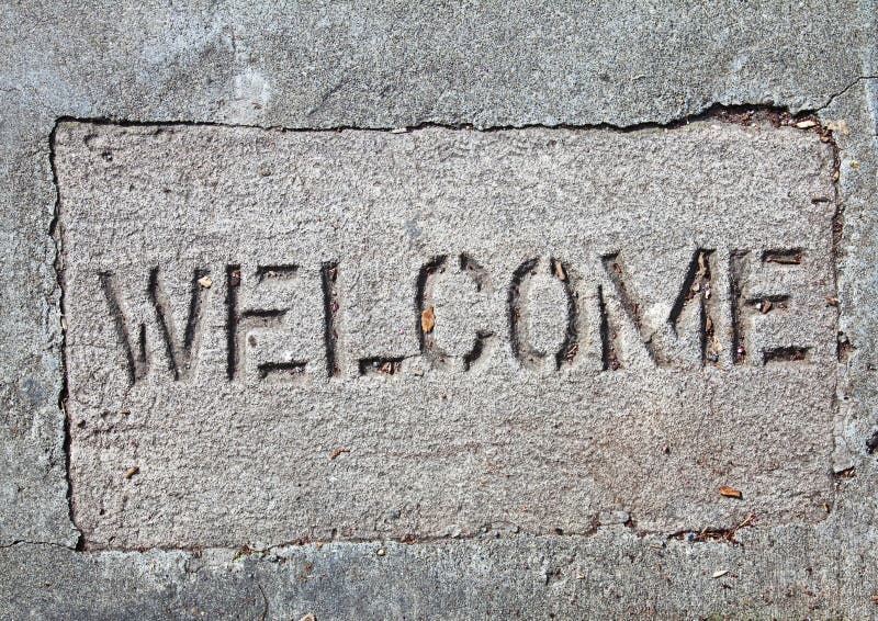 Concrete welcome mat stock photos Concrete welcome mat stock photos