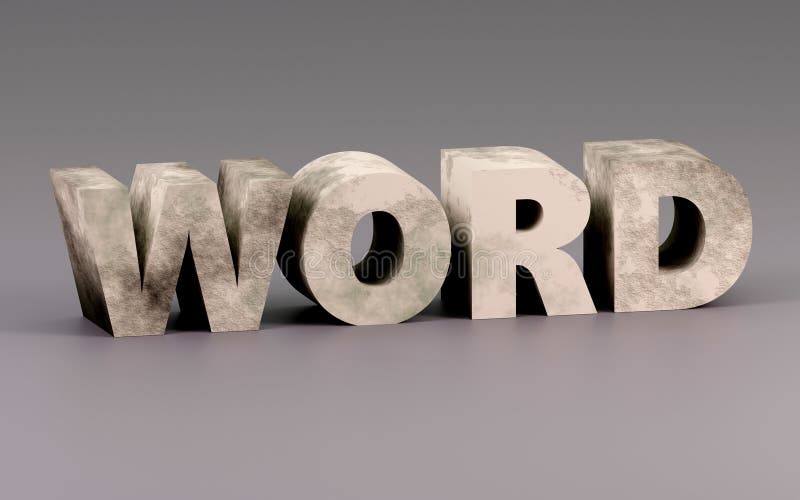 Concrete Word a 3D Illustration of the Word Word in Stone Letters
