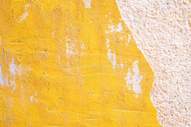 Concrete Yellow Colorful Wall Surface Texture. Abstract Grunge Bright