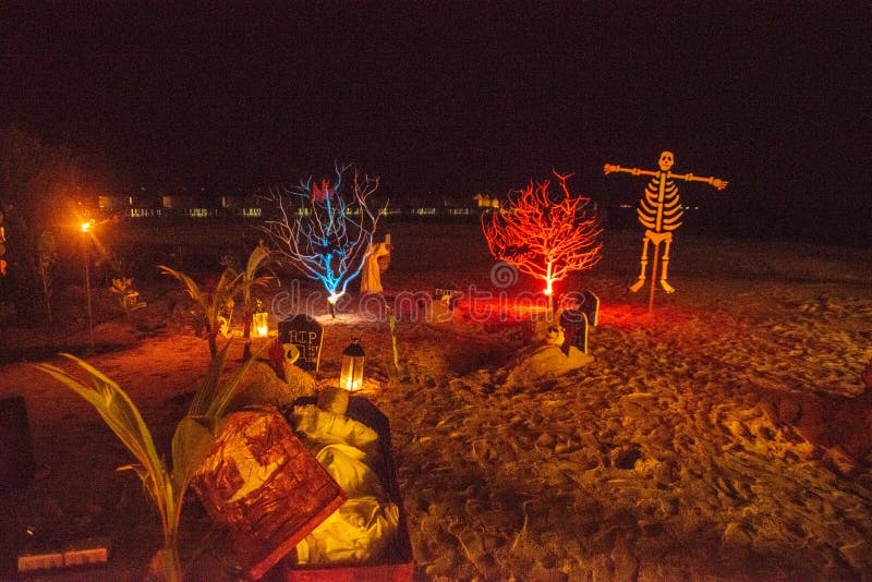 Bruxa Assustadora Sentada Perto Do Caixão Com Cadáver Durante a Festa De  Halloween No Cemitério Artificial Na Praia Foto de Stock Editorial - Imagem  de corvo, cara: 170544693