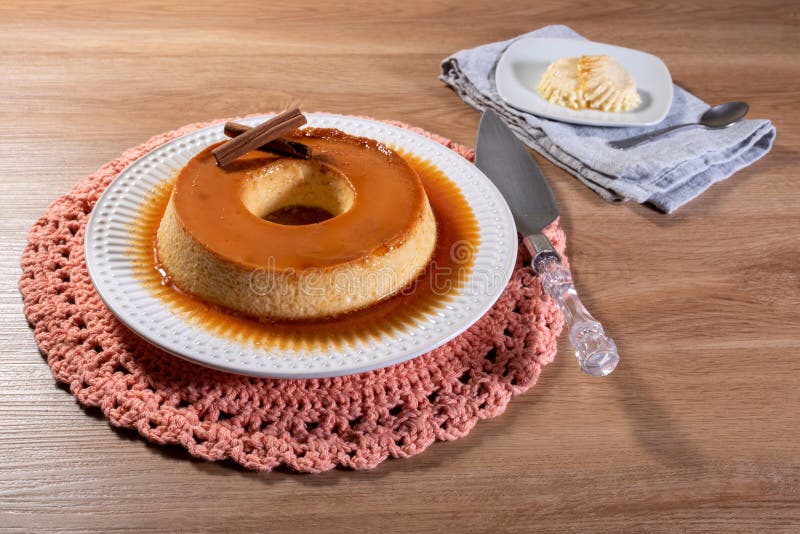 Condensed Milk Pudding with Caramelized Sauce Stock Image Image of