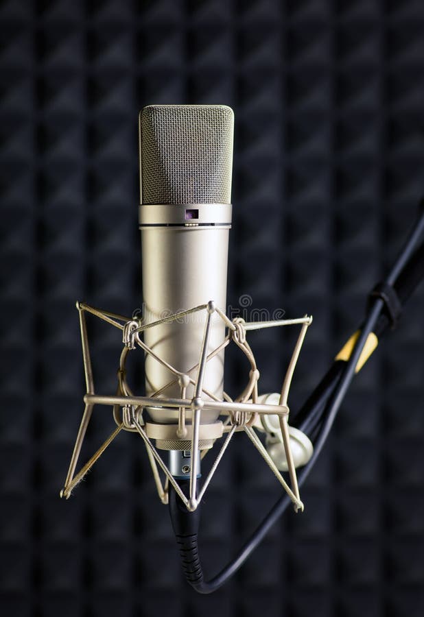 Condenser Microphone in Recording Studio Stock Image Image of cable