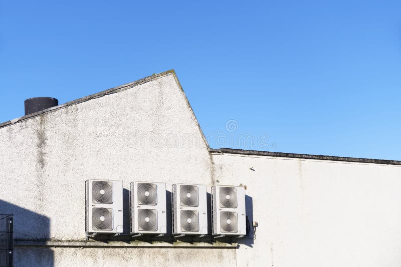 Condenser Units for Air Conditioning System Wall Mounted Outdoors Stock