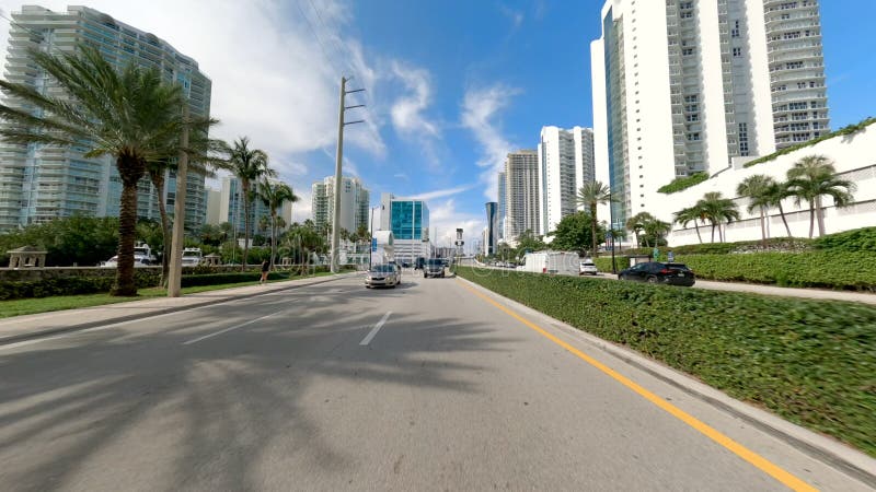 Conducir y llegar a la vista trasera completa placa de conducción de las islas soleadas miami fl metrajes