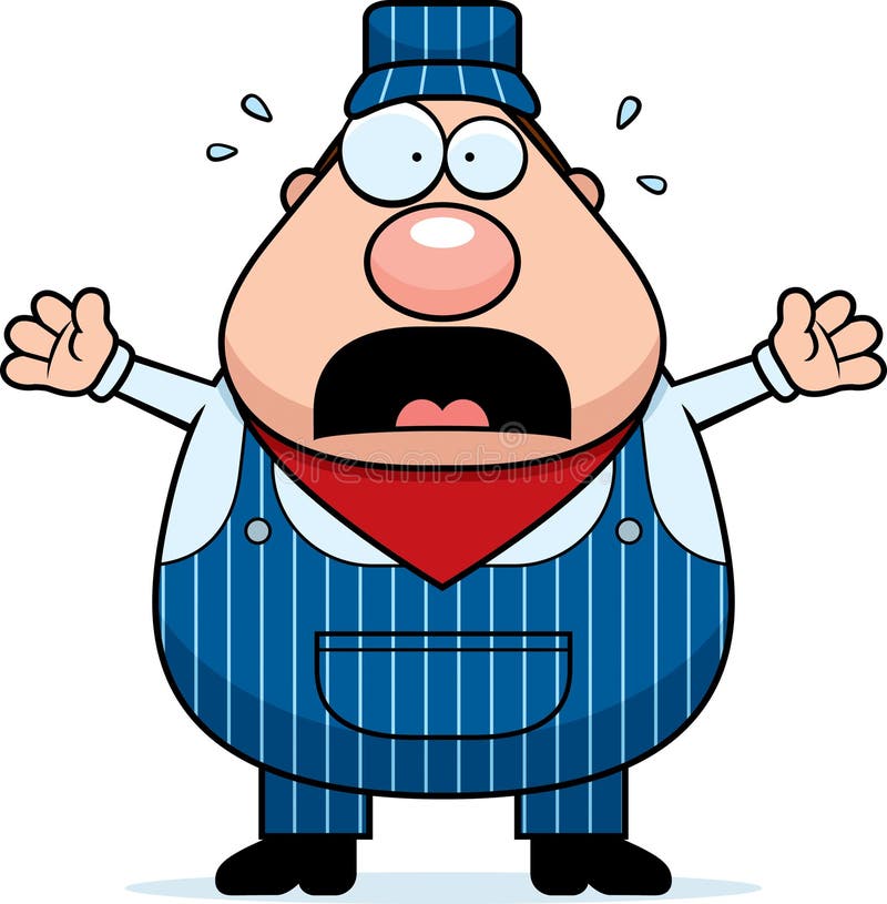 Conductor de tren Panic stock de ilustración Conductor de tren Panic stock de ilustración