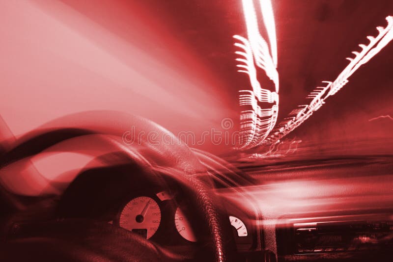 Condução no túnel e nas luzes foto de stock Condução no túnel e nas luzes foto de stock
