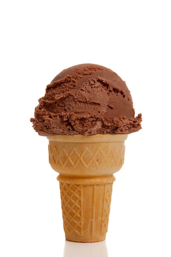 Cone de gelado de chocolate