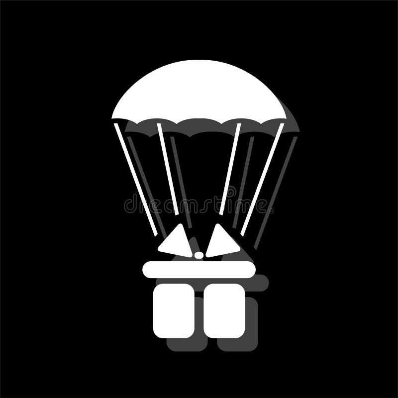 ?cone do pacote da caixa de presente do paraquedas horizontalmente ilustração royalty free