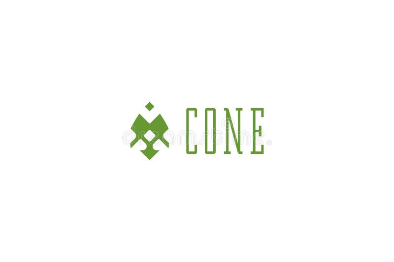 Template logo design solution with simple tree cone image. Logo spruce vectors