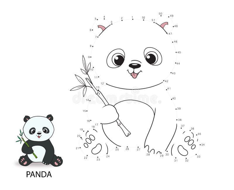 Vetores de Conecte O Ponto E Complete A Imagem Panda De Colorir