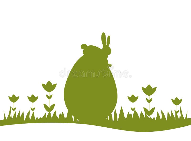 Conejito de pascua que se sienta en el huevo grande stock de ilustración Conejito de pascua que se sienta en el huevo grande stock de ilustración