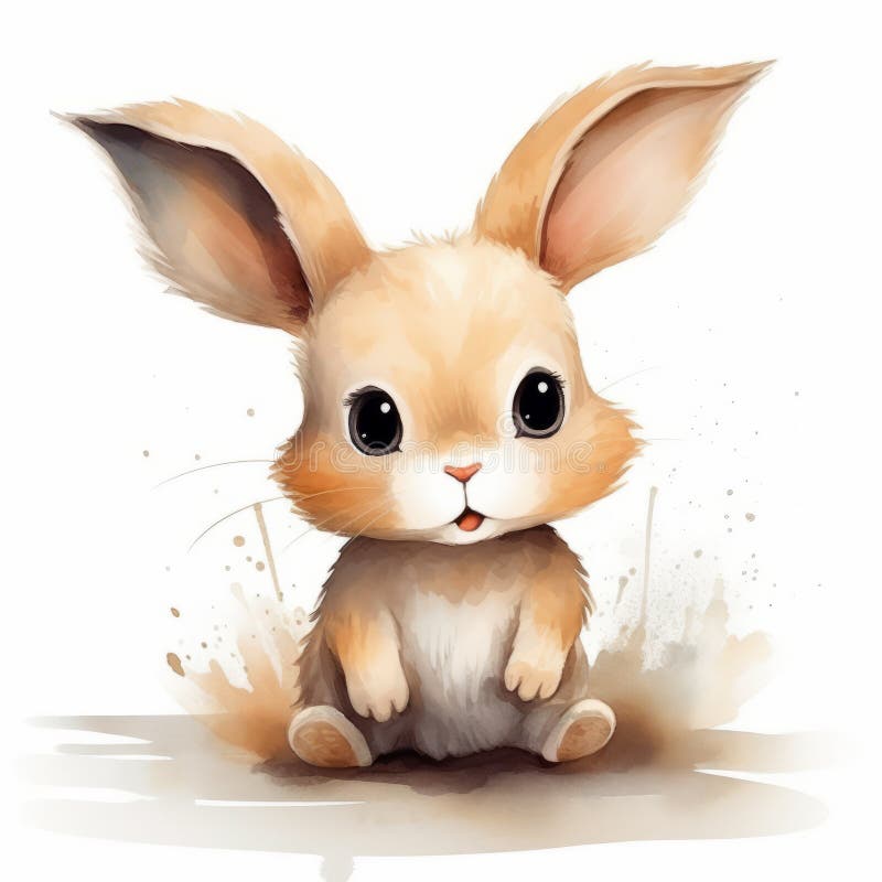 Conejo acuático encantador : una ilustración encantadora inspirada en el anime ilustración del vector