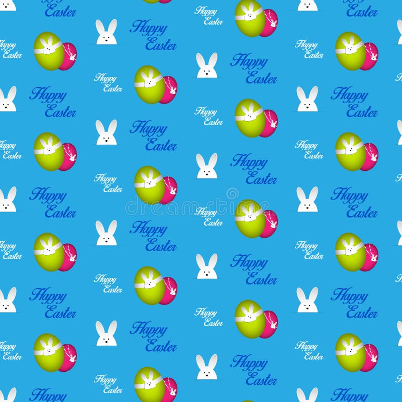 Conejo feliz Bunny Blue Seamless Background de Pascua ilustración del vector Conejo feliz Bunny Blue Seamless Background de Pascua ilustración del vector