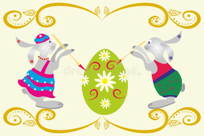 Conejo y huevos de Pascua libre illustration Conejo y huevos de Pascua libre illustration
