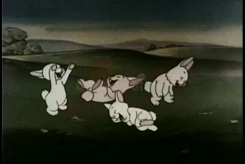 Conejos de risa del tiro ancho ilustración del vector