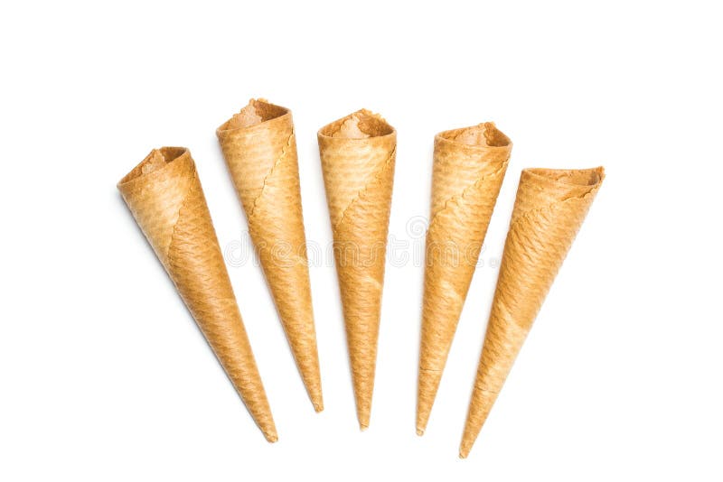 Cones de gelado com fundo branco imagem de stock royalty free