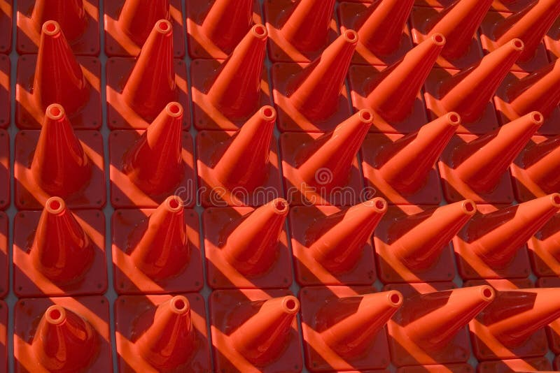 Cones in a pattern