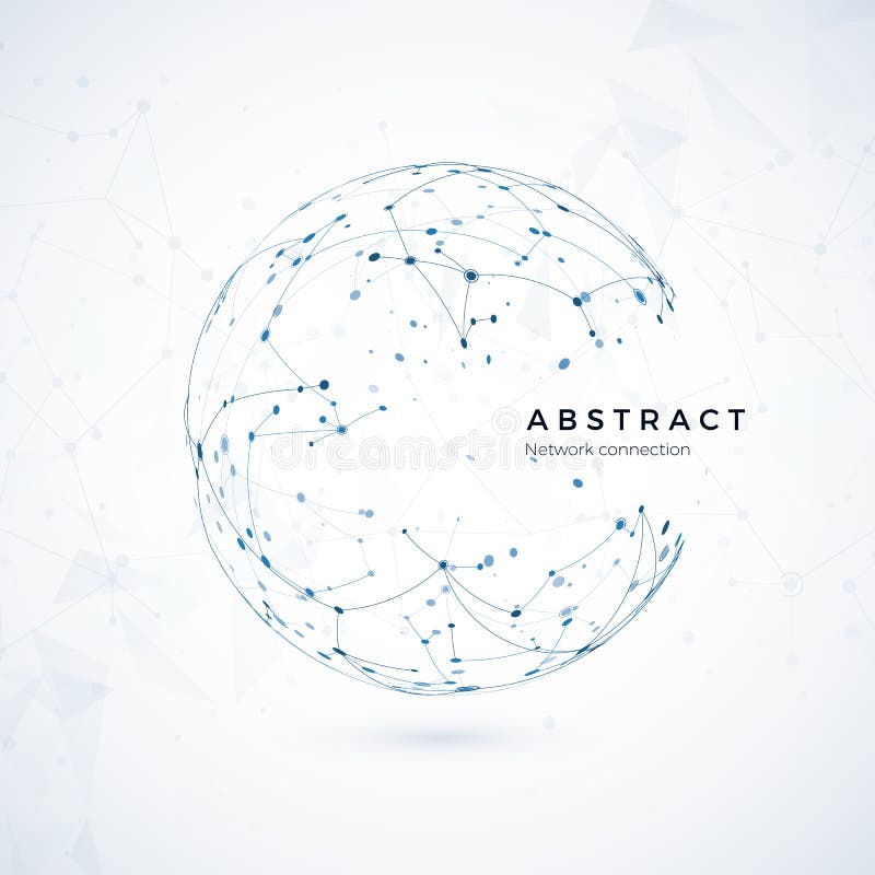 Conexiune rețea globală. concept abstract de structură globală și de compoziție a liniilor royalty free illustration