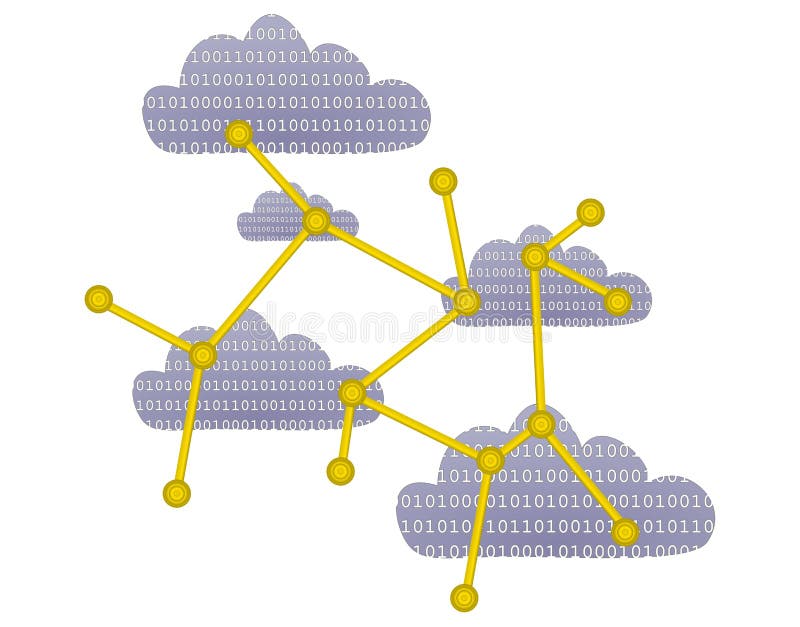 Conexiuni cloud computing royalty free illustration