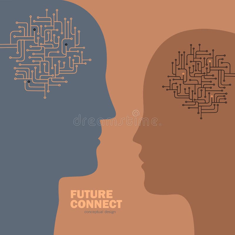 Conexión de la inteligencia artificial Circuito del cerebro humano libre illustration Conexión de la inteligencia artificial Circuito del cerebro humano libre illustration