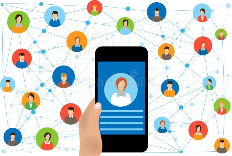 Conexión de red social para el negocio en línea